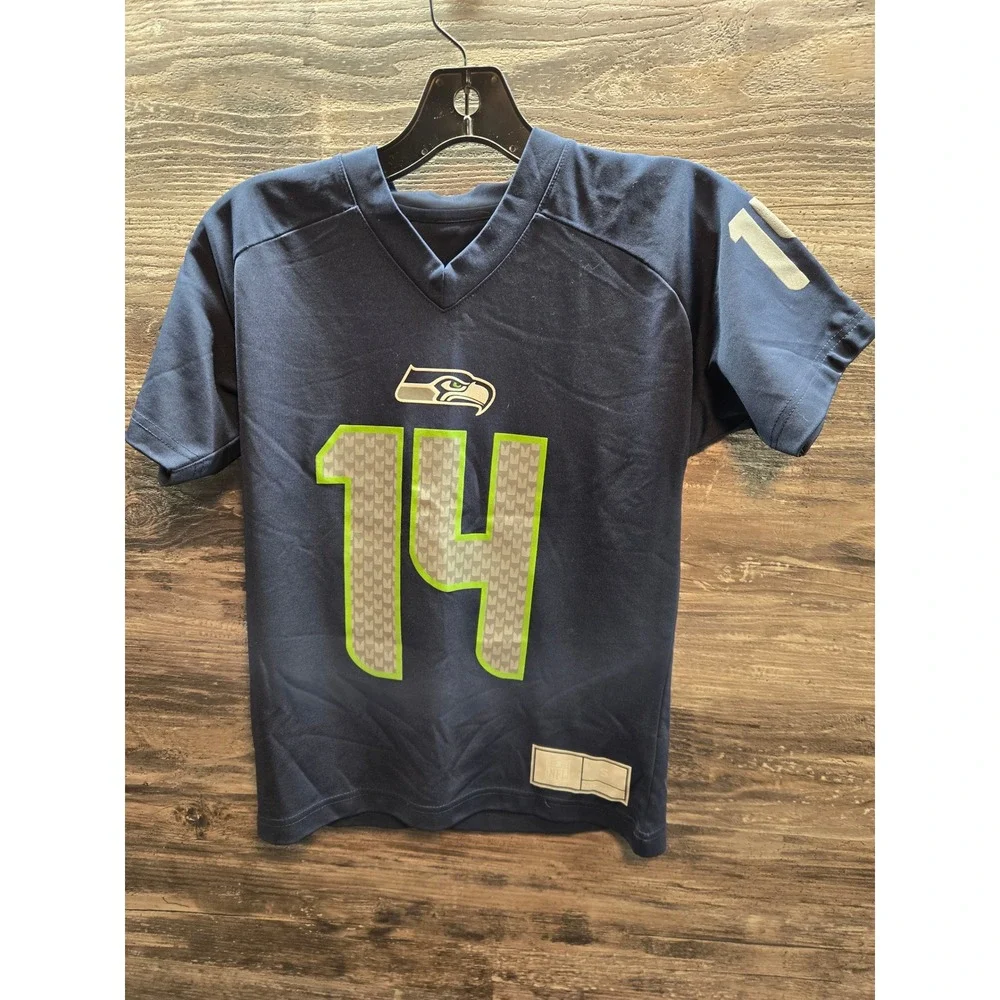 NFL‎ Seattle Seahawks DK Metcalf 14 Navy Blue Youth Jersey Size Small 8 S-CH-P-8